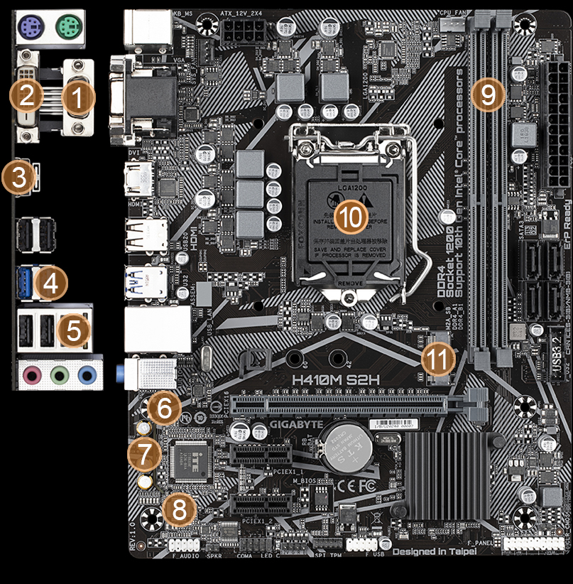 Gigabyte h410m установка m2