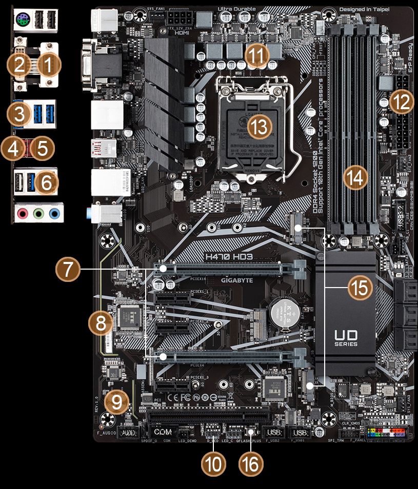 H470 HD3 (rev. 1.0) Key Features | Motherboard - GIGABYTE Global