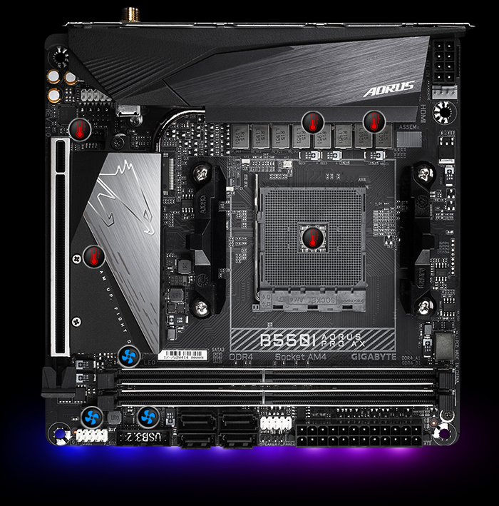Carte mère Gigabyte B550I AORUS PRO AX AMD Socket AM4 Mini ITX