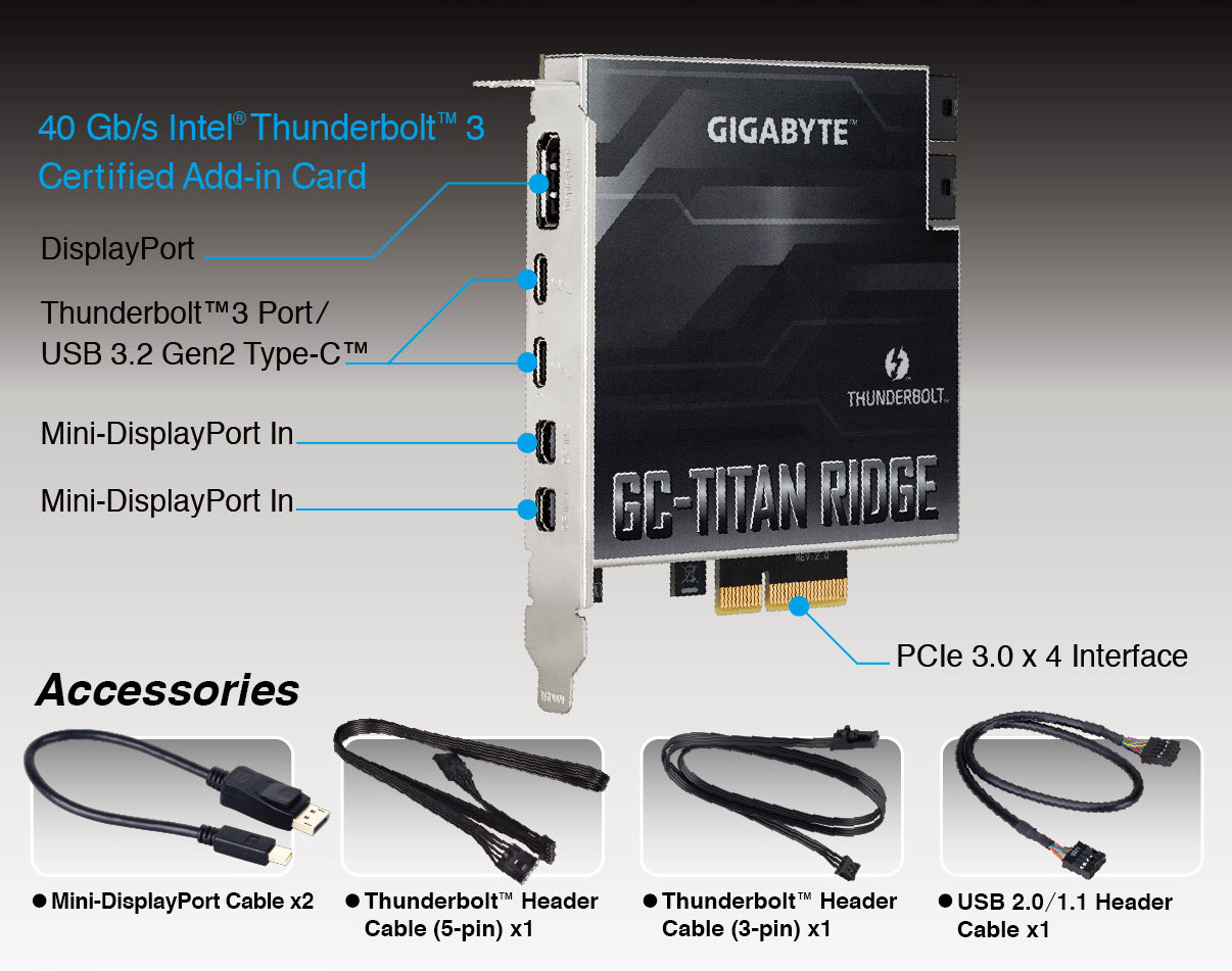 Thunderbolt3 GIGABYTE GC-TITAN RIDGE 1.0