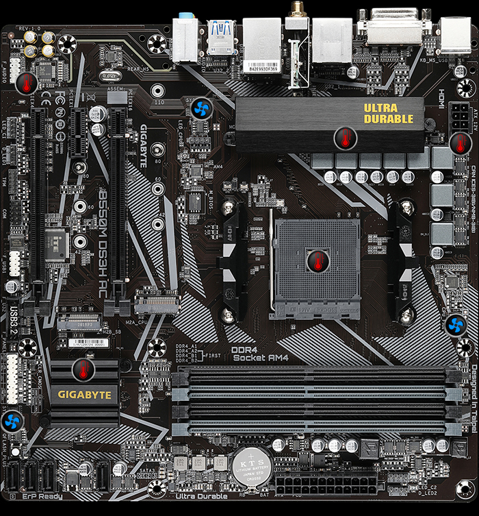 GIGABYTE B550M DS3H AM4 AMD Micro-ATX Motherboard 