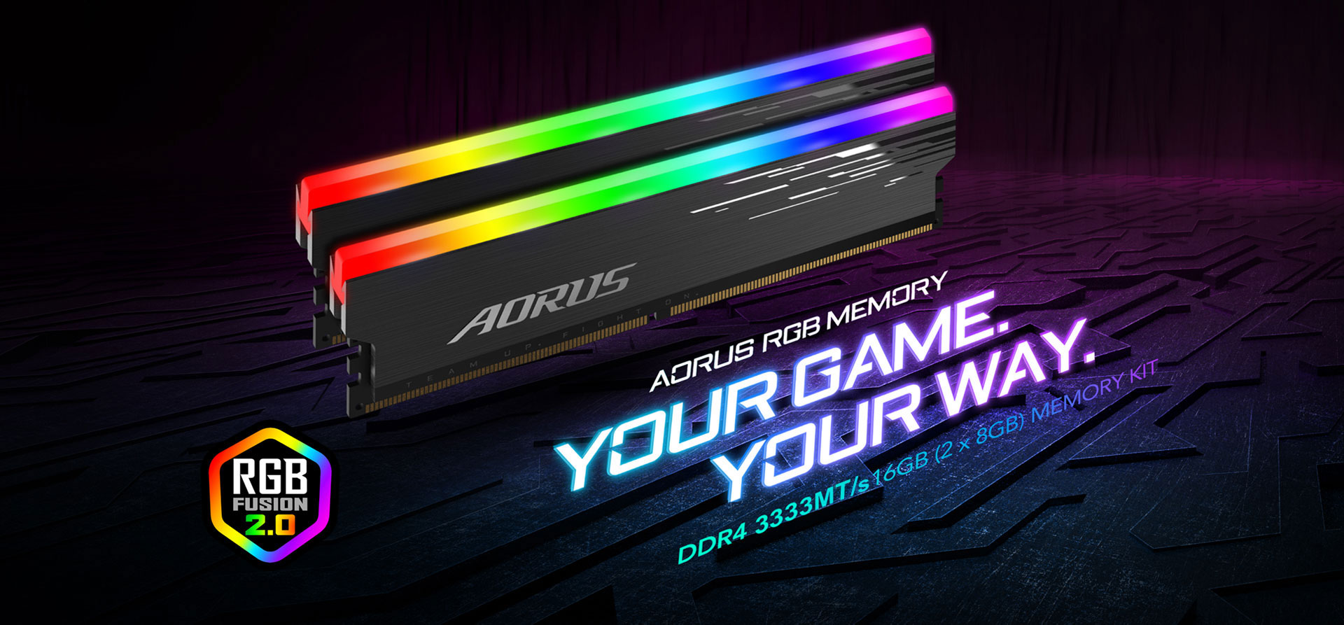 Gigabyte - AORUS - 2x8 Go - DDR4 3333MHz - RGB - RAM PC - Rue du Commerce