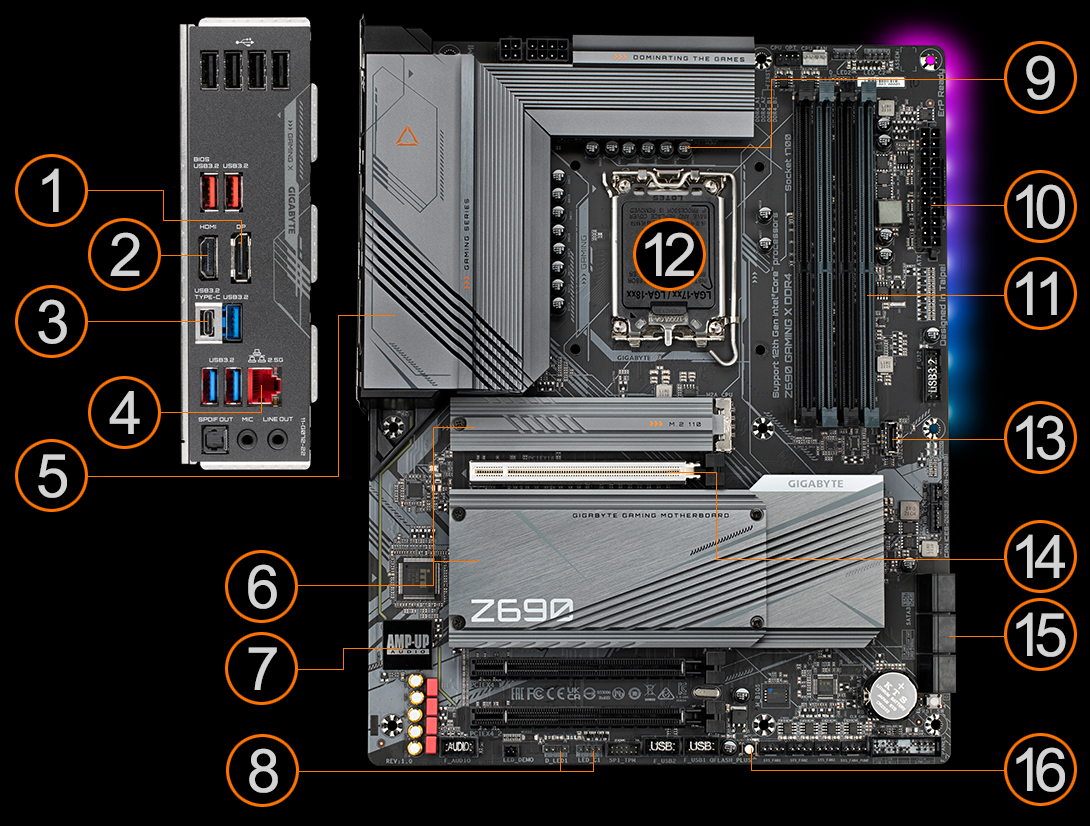 Z690 GAMING X DDR4 (rev. 1.0) Key Features Motherboard GIGABYTE