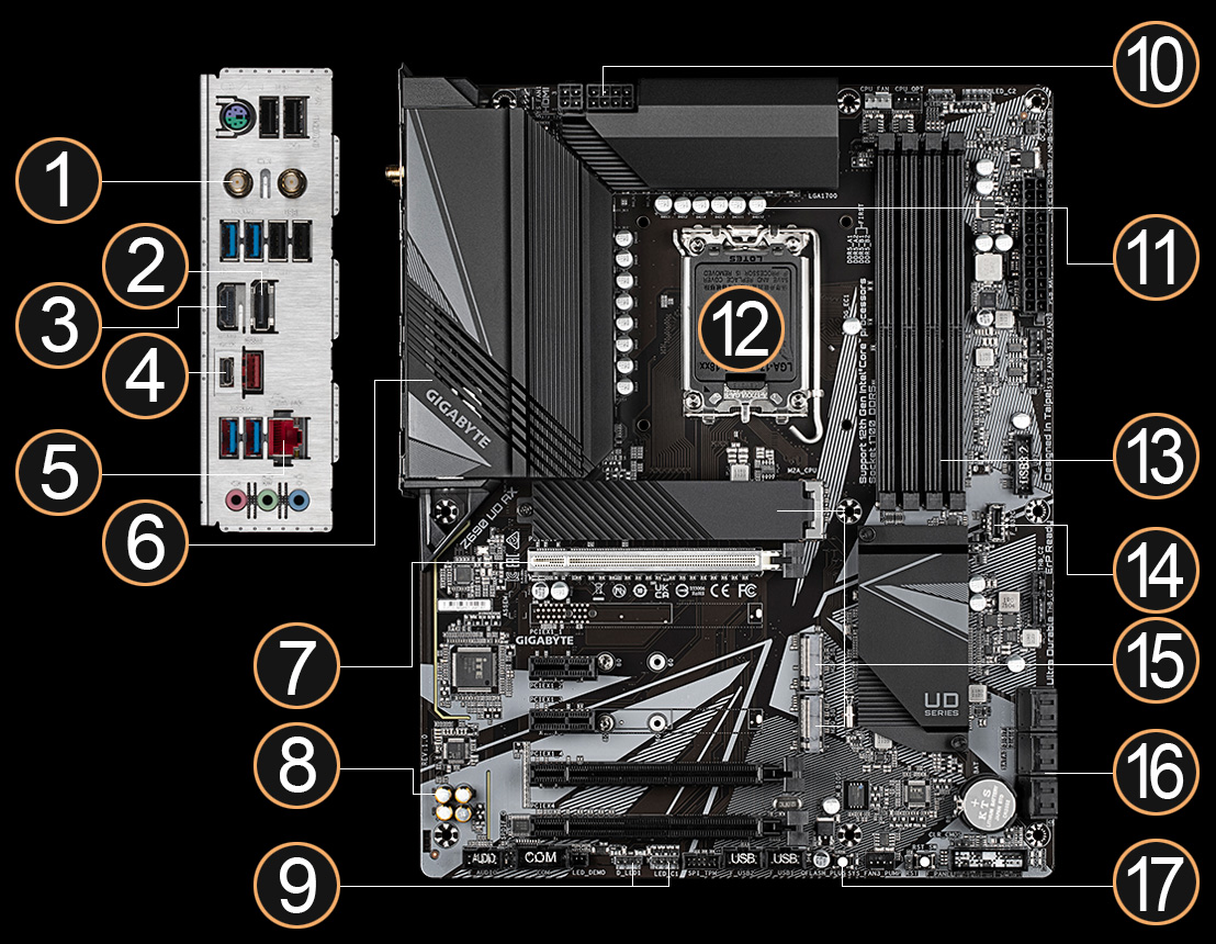 ジャンク GIGABYTE Z690 UD AX Rev. 1.0 DDR5 - PCパーツ