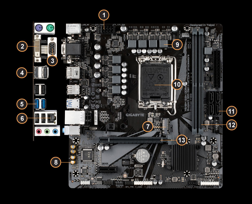 H610M S2H DDR4 (rev. 1.1/1.3) Key Features | Motherboard