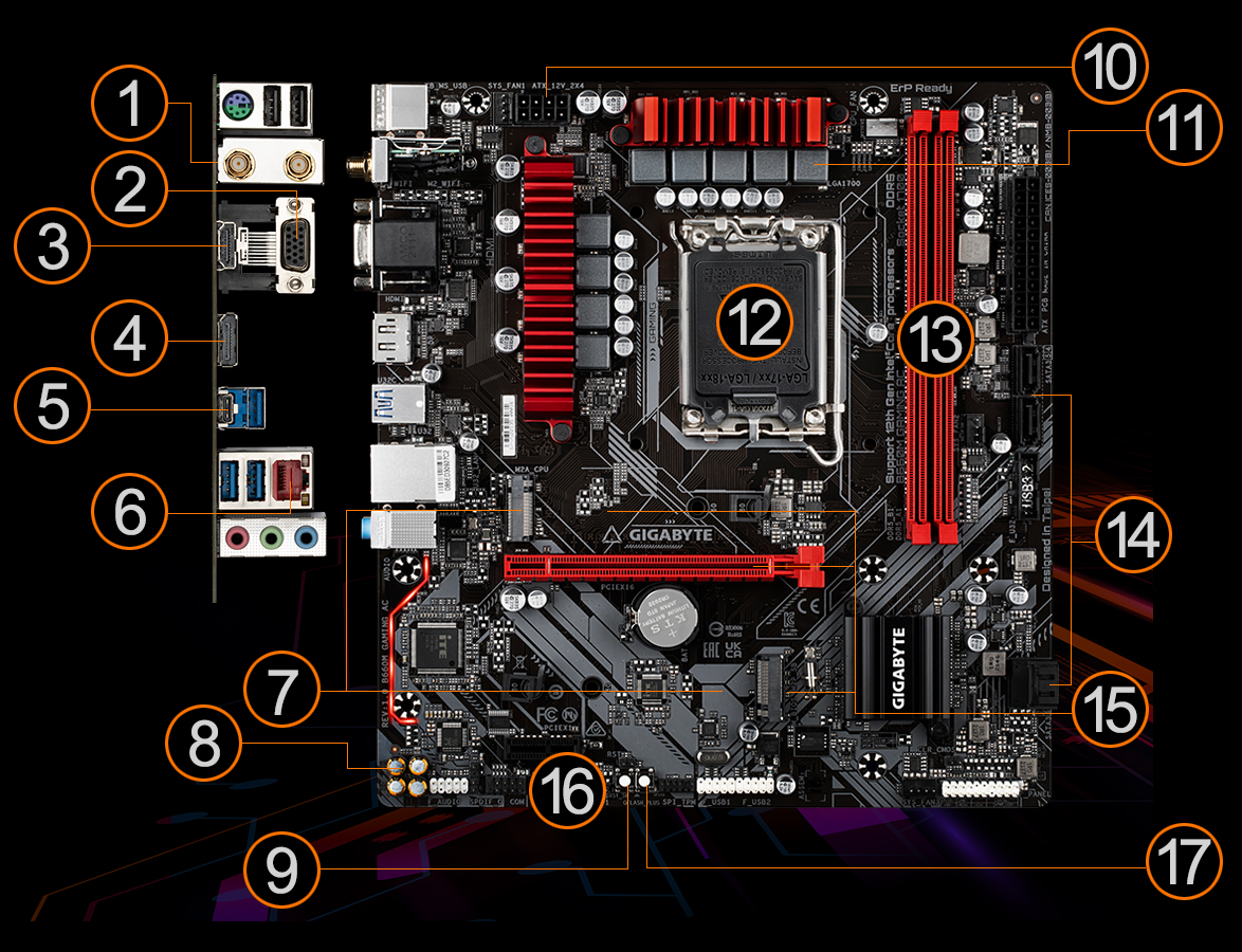 B660M GAMING AC (rev. 1.0) Key Features | Motherboard - GIGABYTE