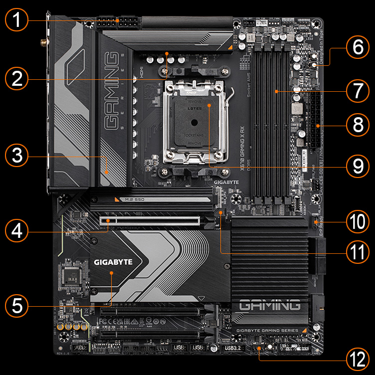 X670 GAMING X AX rev. 1.0 Key Features Motherboard GIGABYTE