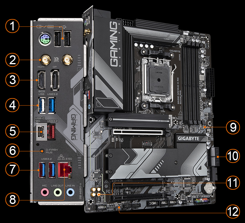 Gigabyte B650 GAMING X AX Motherboard AMD B650 Socket AM5 ATX - Clove  Technology