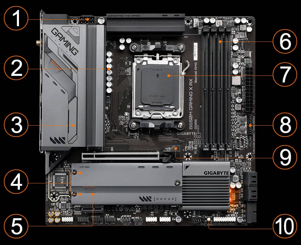 Gigabyte B650 GAMING X AX Motherboard AMD B650 Socket AM5 ATX - Clove  Technology