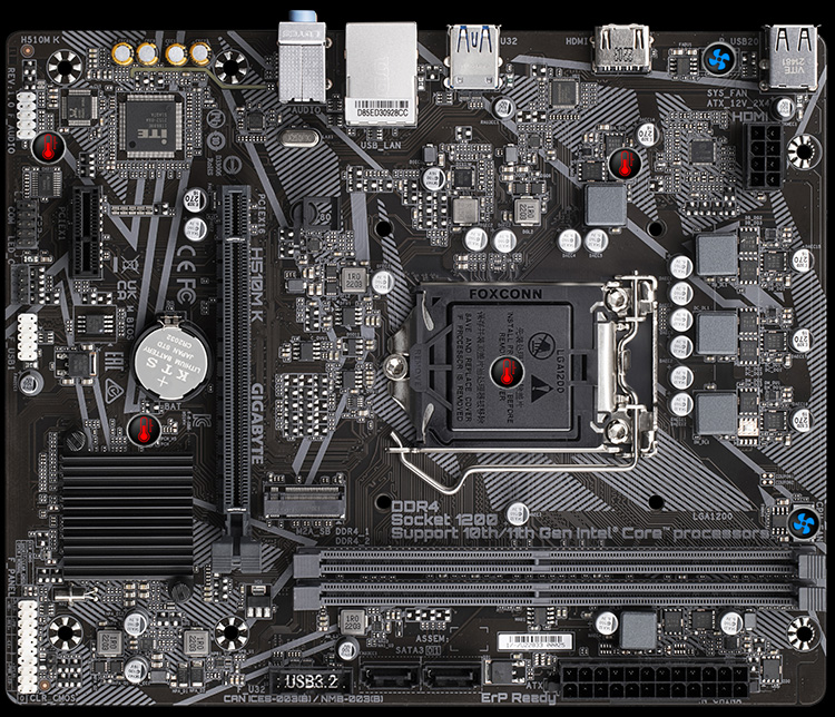 Gigabyte Carte Mère Micro ATX Socket 1200 Intel H510 - 10e Et 11em