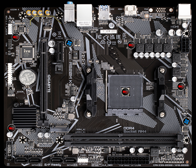 Gigabyte A520M K Micro ATX AM4 Motherboard (A520M K) - PCPartPicker