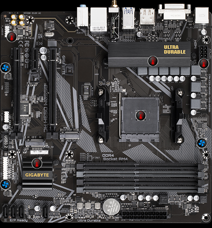 Gigabyte B550M DS3H (AM4) Motherboard – DynaQuest PC