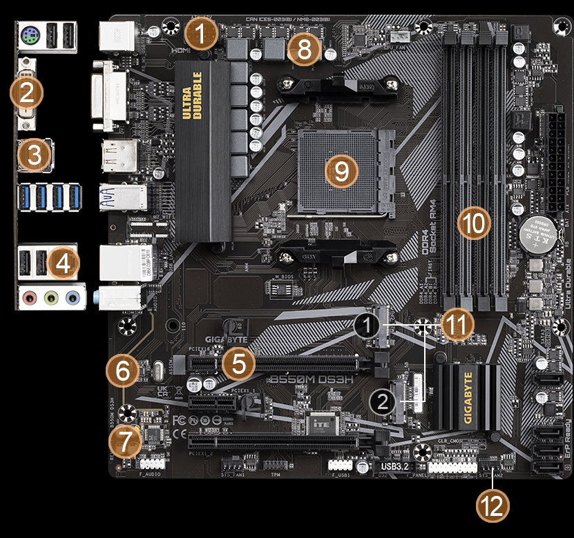 B550M DS3H (rev. 1.5) Key Features | Motherboard - GIGABYTE Global