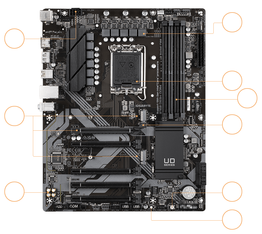 Placa Mãe Gigabyte B760M DS3H, DDR4, microATX, LGA1700 - Tertz - Tertz