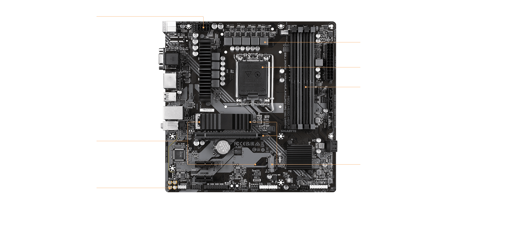 Placa Mãe Gigabyte B760M DS3H, DDR4, microATX, LGA1700 - Tertz - Tertz