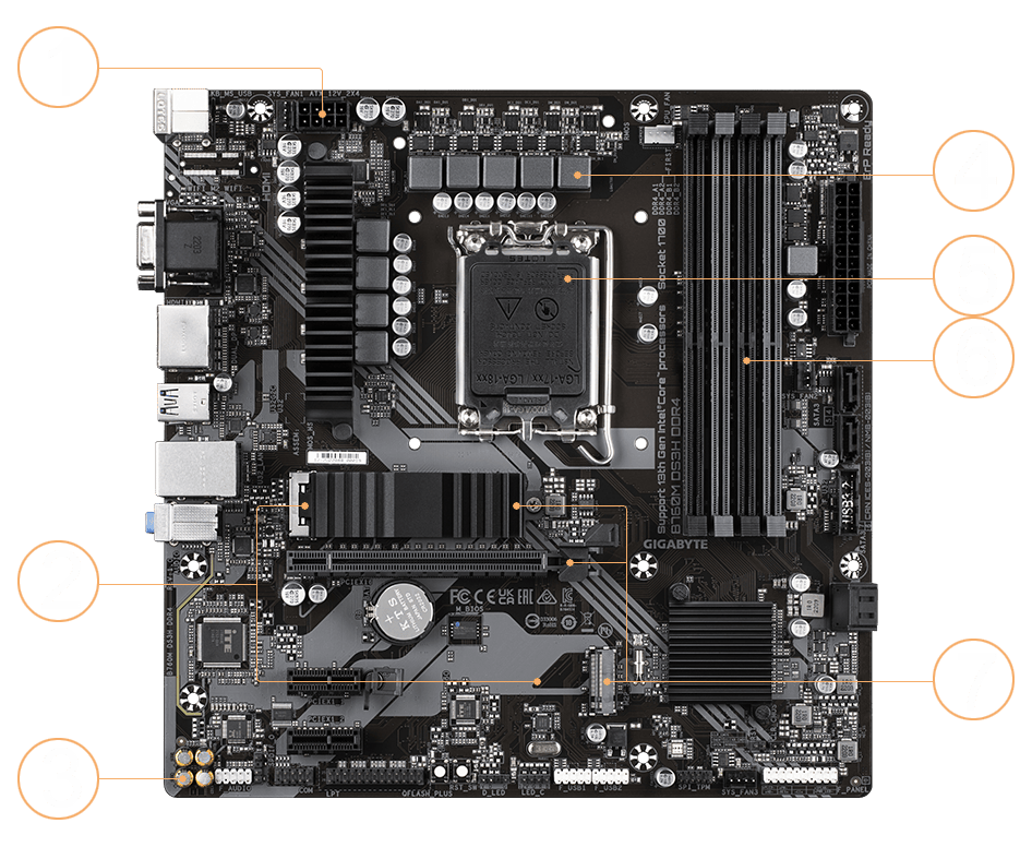 Gigabyte B760M DS3H D4 Socket 1700 Placa Base