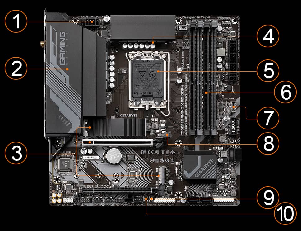 Gigabyte B760M Gaming X AX DDR4 - LGA1700 µATX B760 DDR4 Wi-Fi - Composants  - Carte mere - Intel LGA1700