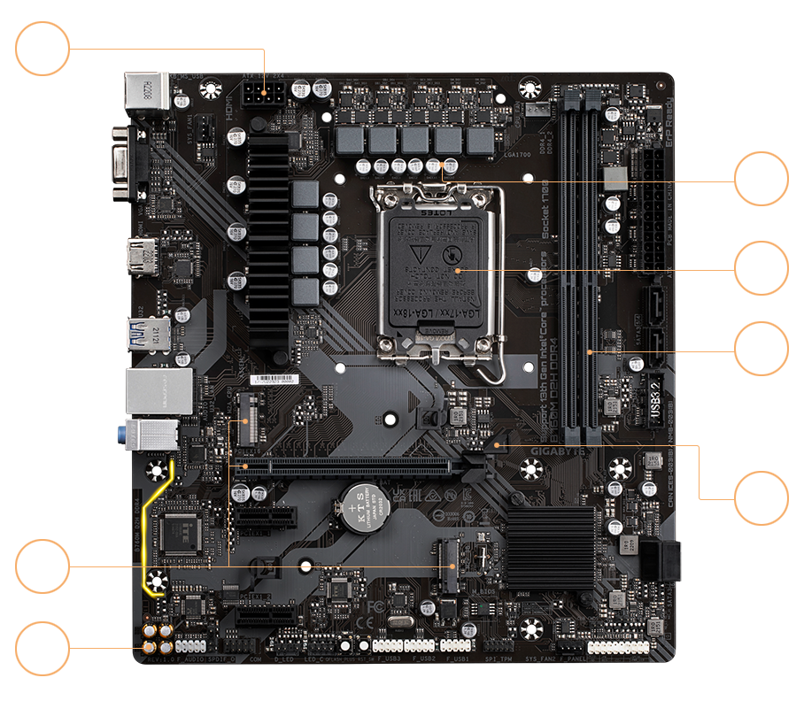 B760M D2H DDR4 (rev. 1.0) 主な特徴 | マザーボード - GIGABYTE Japan