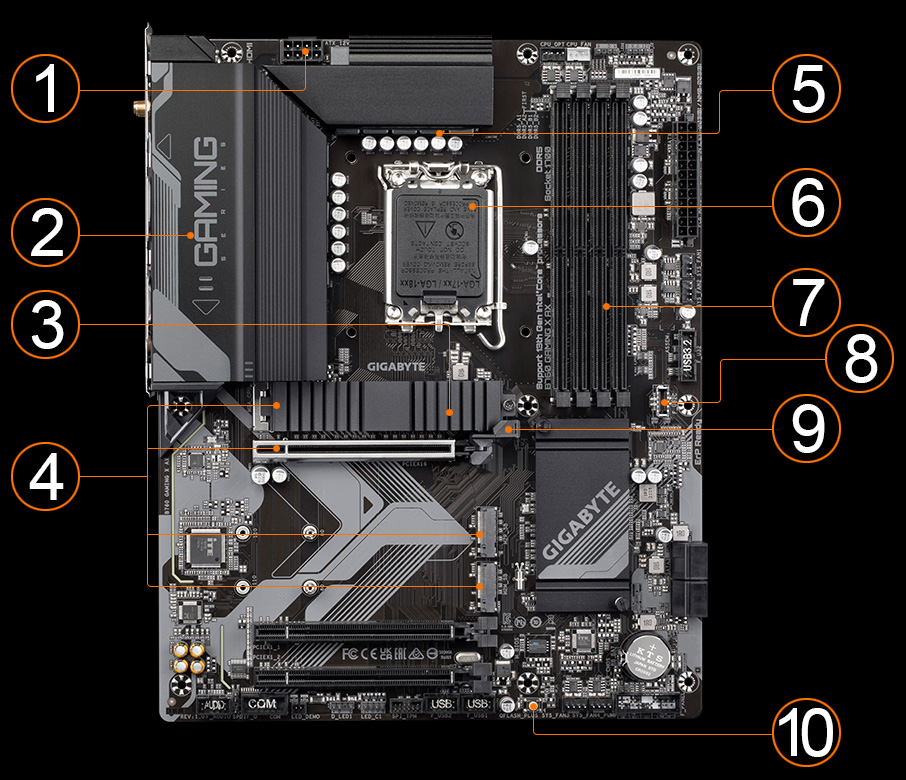 GIGABYTE B760M DS3H AX LGA 1700 Intel B760 M-ATX Motherboard with DDR5, 2*  M.2, PCIe 4.0, USB 3.2 Gen 2 Type-C, WiFi 6E, 2.5GbE LAN, Q-Flash Plus,  PCIe EZ-Latch 