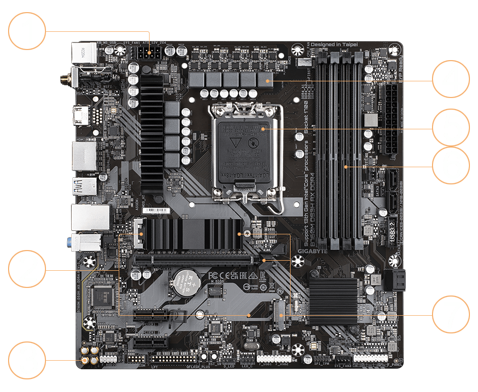 B760M DS3H AX DDR4 (rev. 1.x) Key Features | Motherboard 