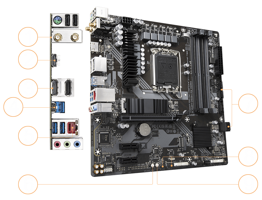 Gigabyte B760M DS3H DDR4 placa base Intel B760 LGA 1700 micro ATX