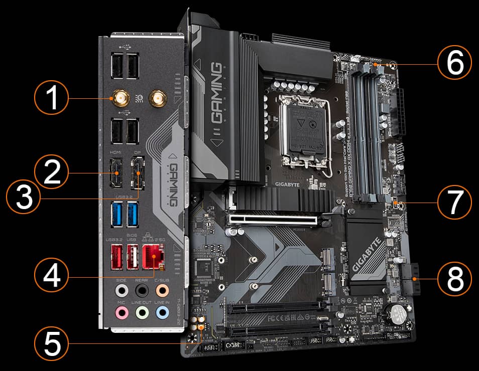 Gigabyte B760M Gaming X AX DDR4 LGA 1700 Intel B760 DDR4 Micro ATX  Motherboard (B760M GAMING X AX DDR4) - Bleepbox