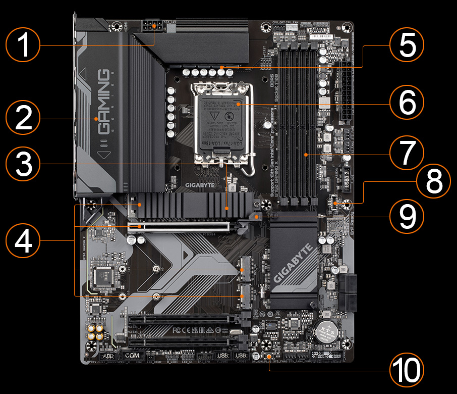 Gigabyte - Carte Mère B760 GAMING X LGA 1700 DDR5 - ATX