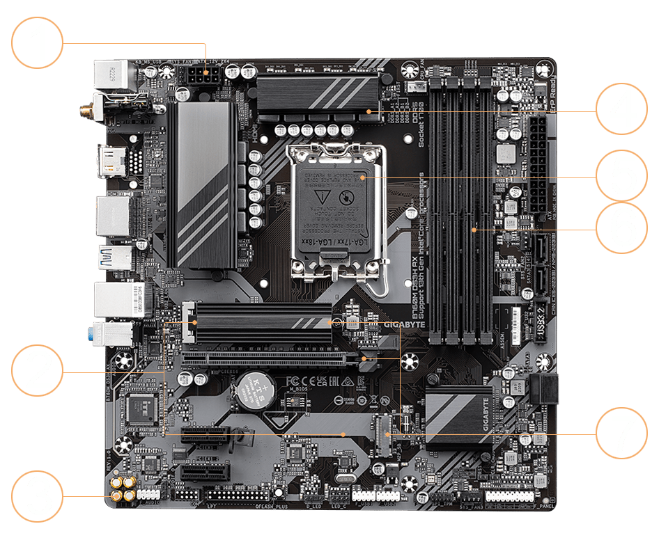 Carte Mère Gigabyte B760M DS3H DDR4 LGA 1700 Intel B760 Intel - DIAYTAR  SÉNÉGAL