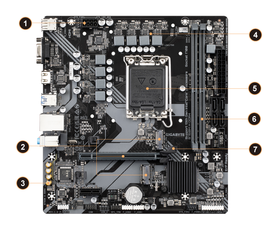 B760M H DDR4 (rev. 1.0) Key Features | Motherboard - GIGABYTE Global