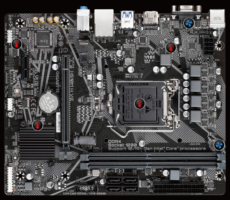 Placa Mãe Gigabyte H510M H, Chipset H510, Intel LGA 1200, mATX, DDR4