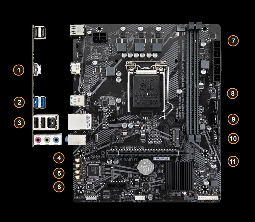 Placa Mãe Colorful H510M-K M.2 V20, Chipset H510, Intel LGA 1200