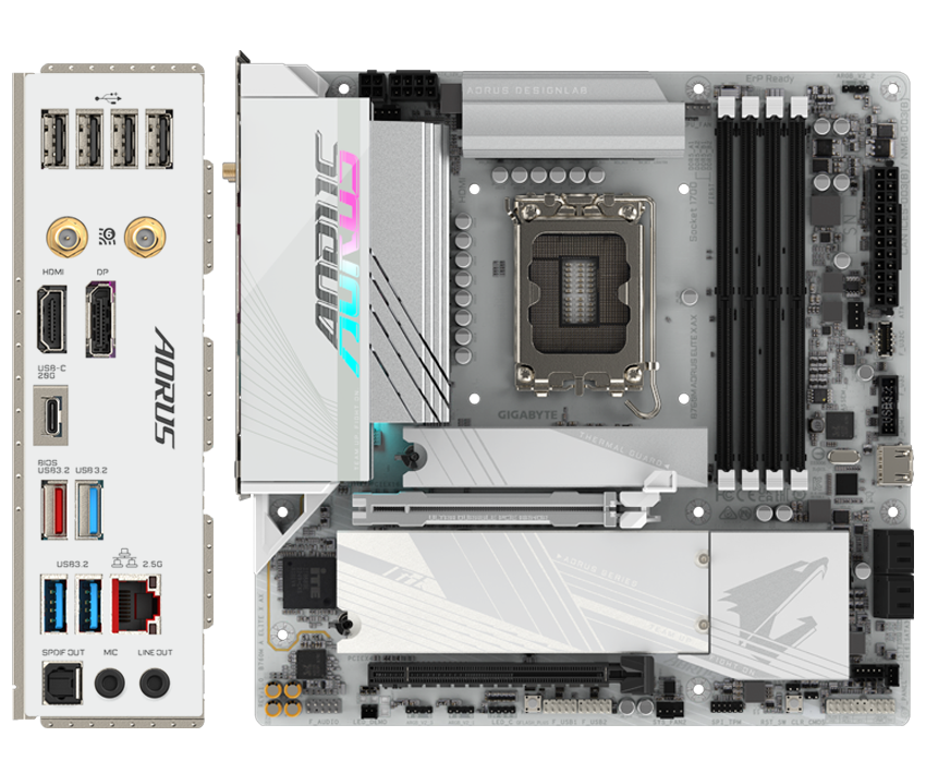  Intel Core i5-12600K + GIGABYTE B760M AORUS Elite AX Placa base  : Electrónica