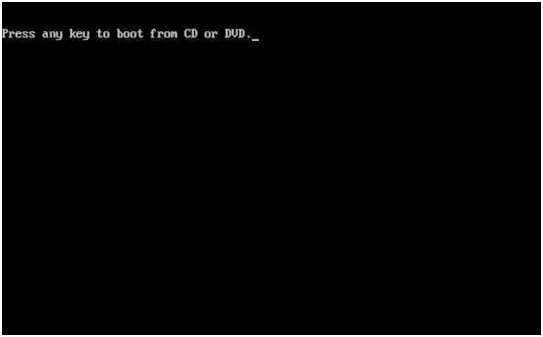 Press is compressed. Press any Key to Boot from CD or DVD.