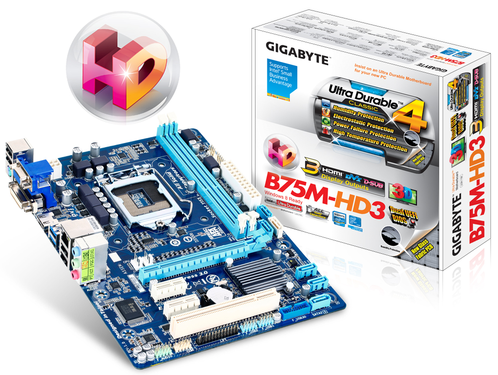 Gigabyte Ga B75m D3v Intel B75 Lga1155 Ddr3 Usb3 0 Usb2 0 Motherboard Atx