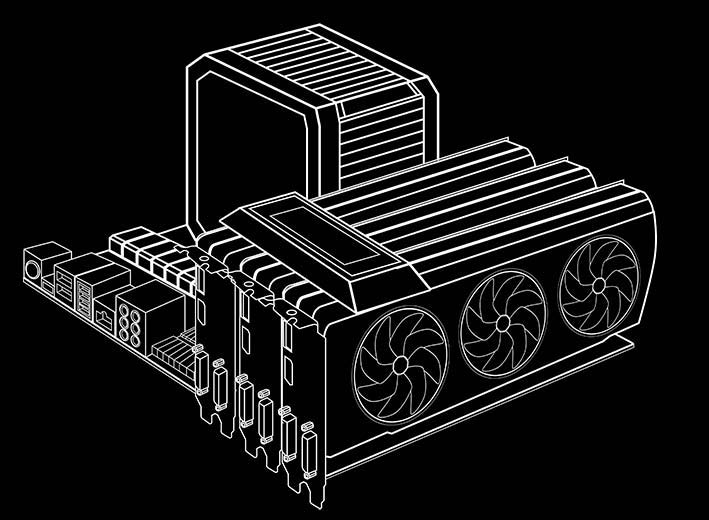 Graphics card wireframe