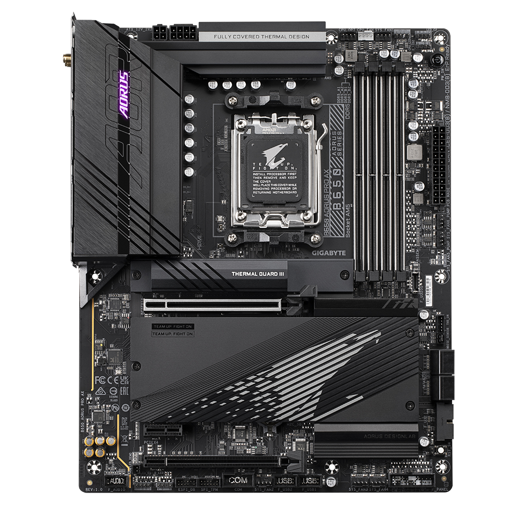 Carte mère Gigabyte AORUS B650 PRO AX - 1.X - carte-mère - ATX - Socket AM5  - AMD B650 Chipset - USB 3.2 Gen 1, USB 3.2 Gen 2, USB-C 3.2 Gen2, USB-C  3.2 Gen 2x2 - 2.5