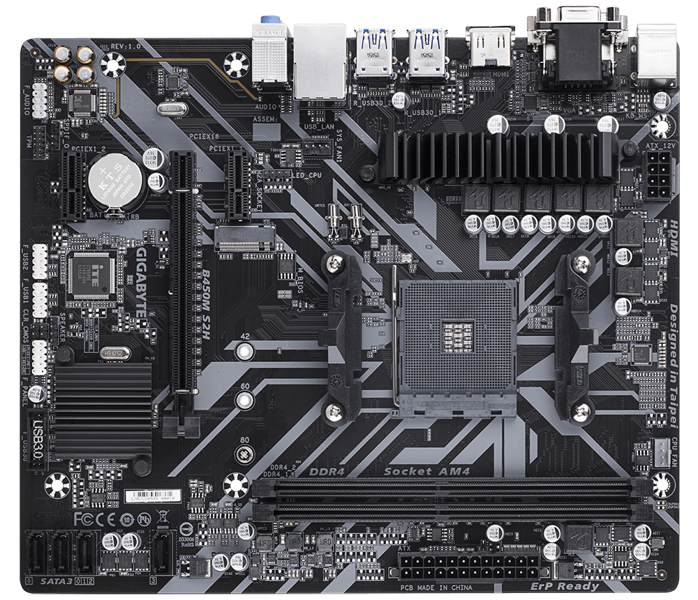 B450M S2H Rev. 1.x Key features Motherboard GIGABYTE