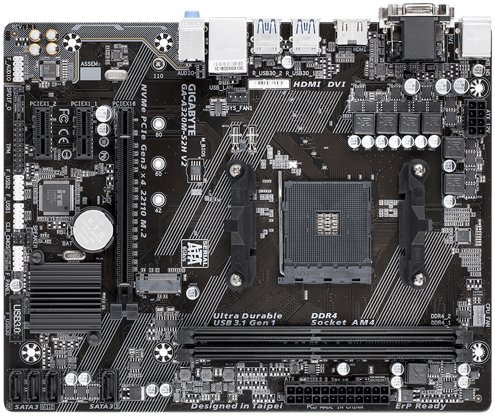 GA A320M S2H V2 Rev. 1.x Key features Motherboard GIGABYTE