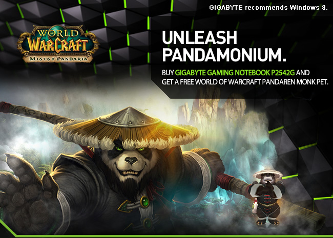 Buy GIGABYTE Gaming Notebook P2542G and get a free World of Warcraft ...